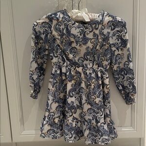 Janie and Jack Blue and Yellow Patterned Dress